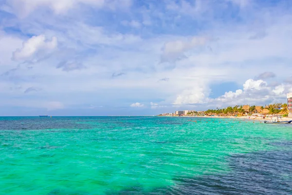 Playa Del Carmen August 2021 Tropical Mexican Beach Landscape Panorama — Stock Photo, Image