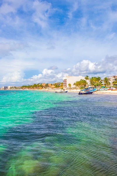 Playa Del Carmen August 2021 Tropical Mexican Beach Landscape Panorama —  Fotos de Stock