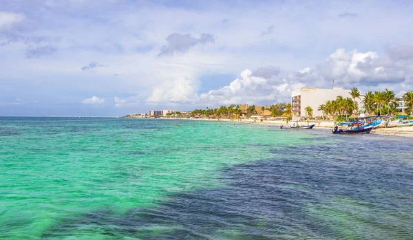 Playa Del Carmen August 2021 Tropical Mexican Beach Landscape Panorama — Fotografia de Stock