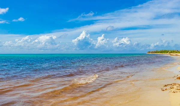 Панорама Тропічного Узбережжя Мексики Чистою Бірюзовою Блакитною Водою Плая Дель — стокове фото