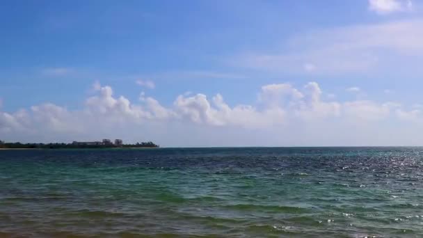 Мексиканский Тропический Пляж Чистая Бирюзовая Вода Playa Del Carmen Mexico — стоковое видео