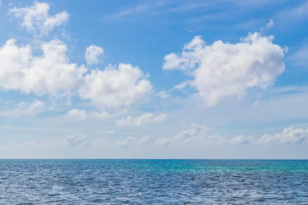 Panorama Tropical Playa Mexicana Con Agua Azul Turquesa Clara Playa — Foto de Stock