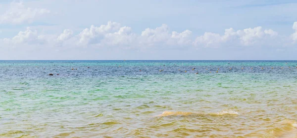 지방의 멕시코 해변의 플라야델 카르멘 멕시코에 청록색 파노라마 — 스톡 사진