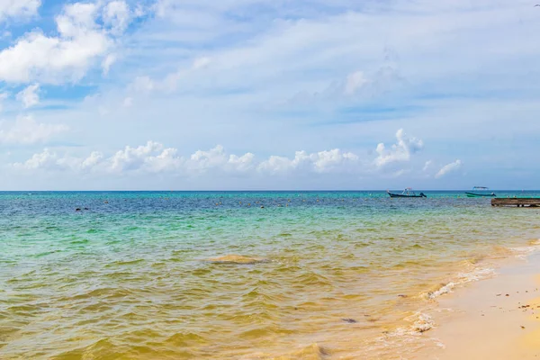Tropical Μεξικάνικο Τοπίο Παραλία Πανόραμα Σαφή Γαλαζοπράσινα Νερά Στην Playa — Φωτογραφία Αρχείου