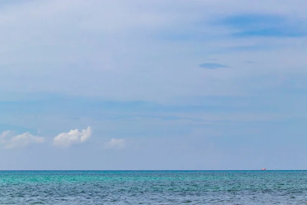 Tropisk Mexikansk Strand Landskap Panorama Med Klar Turkos Blått Vatten — Stockfoto