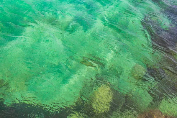 Beautiful Blue Turquoise Water Waves Ocean Sea Texture Pattern Playa — Stock Photo, Image