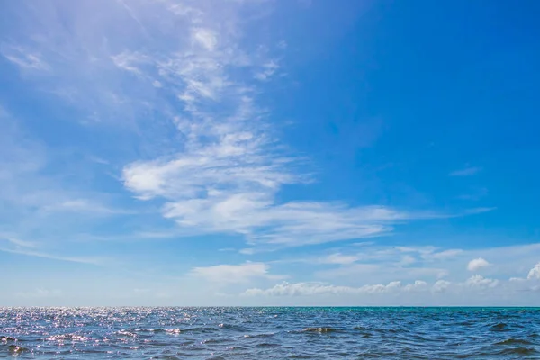 Panorama Tropical Playa Mexicana Con Agua Azul Turquesa Clara Playa — Foto de Stock