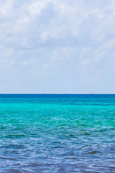 Panorama Tropical Playa Mexicana Con Agua Azul Turquesa Clara Playa — Foto de Stock