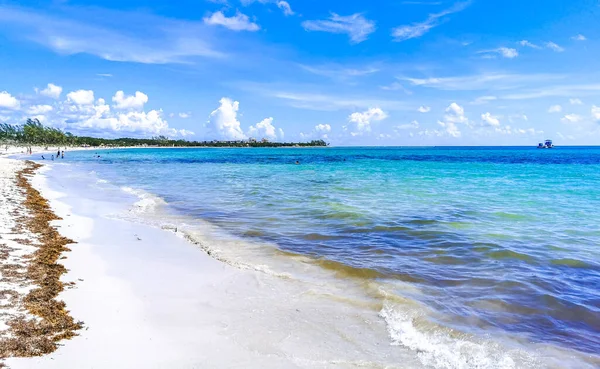 Мексиканский Тропический Пейзаж Голубой Бирюзовой Водой Волнами Пляже Playa Del — стоковое фото