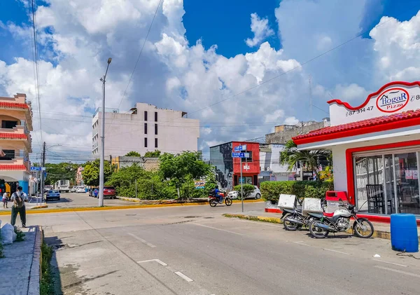 Playa Del Carmen México Octubre 2021 Típica Calle Paisaje Urbano — Foto de Stock