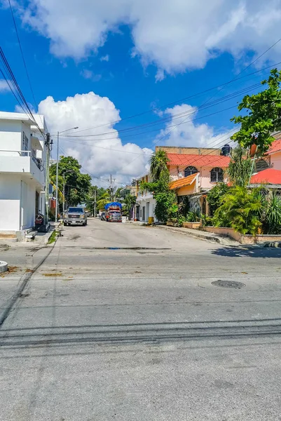 Playa Del Carmen Mexico Англійською Жовтень 2021 Типова Вулична Дорога — стокове фото