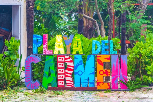 Красочный Символ Надписью Playa Del Carmen Пляже Playa Del Carmen — стоковое фото