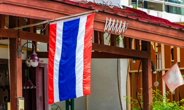 Thai Flag Red White Blue Koh Samui Island Surat Thani — Φωτογραφία Αρχείου