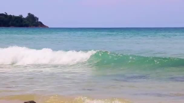 Nai Thon Naithon Beach Красивый Залив Мечты Бирюзовой Чистой Водой — стоковое видео