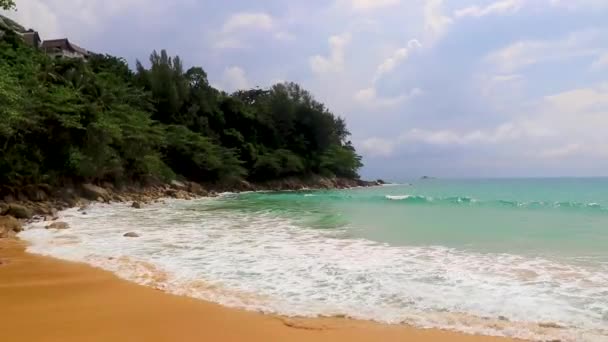 Nai Thon Bahía Naithon Beach Panorama Del Paisaje Una Hermosa — Vídeos de Stock