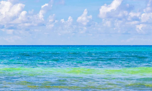 지방의 멕시코 해변의 플라야델 카르멘 멕시코에 청록색 파노라마 — 스톡 사진
