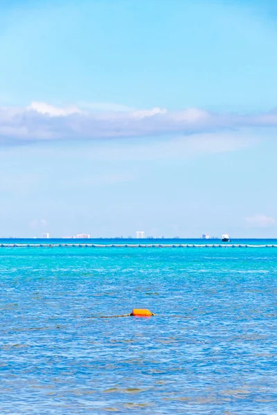 Tropisk Mexikansk Strand Landskap Panorama Utsikt Över Cozumel Stadsbild Med — Stockfoto