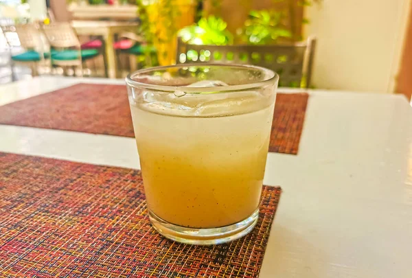 Verre Jus Fruits Guanabana Nourriture Boisson Dans Restaurant Papacharly Papa — Photo