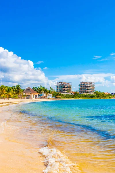 Panorama Tropicale Spiaggia Messicana Paesaggio Mare Caraibico Con Acqua Turchese — Foto Stock