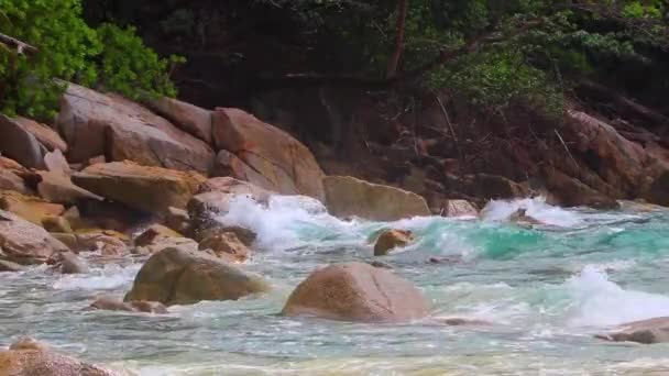 Nai Thon Naithon Beach Beautiful Dream Bay Turquoise Clear Water — Stock Video