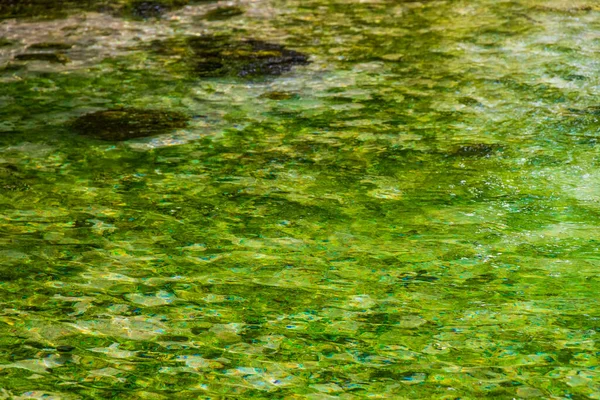 Kleine Schöne Cenote Höhle Mit Fluss Und Türkisblauem Wassermuster Strand — Stockfoto