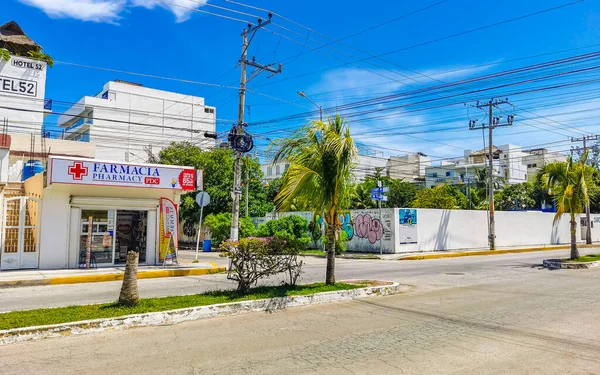 Playa Del Carmen Setembro 2022 Estrada Rua Típica Paisagem Urbana — Fotografia de Stock