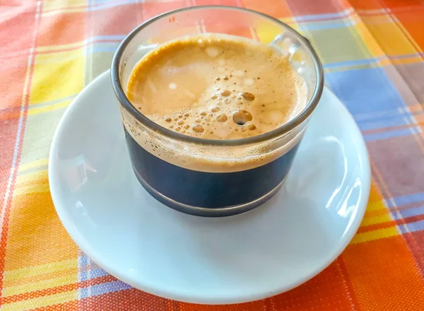 Glas Mit Schwarzem Kaffee Einem Restaurant Sakhu Thalang Auf Der — Stockfoto