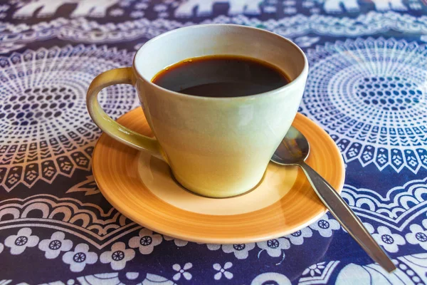 Скляна Чашка Чорної Кави Ресторані Саху Таланг Острові Пхукет Таїланд — стокове фото