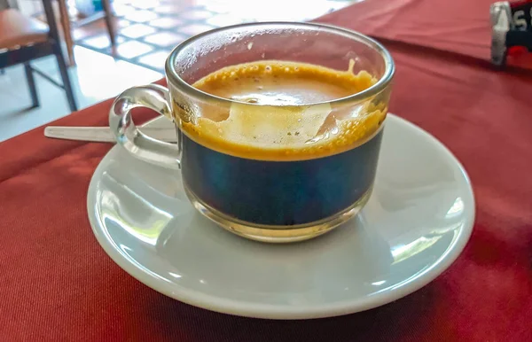 Coupe Verre Café Noir Dans Restaurant Sakhu Thalang Sur Île — Photo