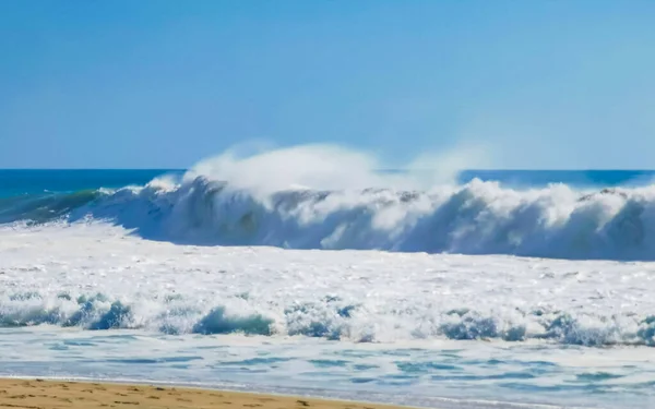 Величезні Серфінгічні Хвилі Пляжі Пуерто Ескондідо Оахака Мексика — стокове фото