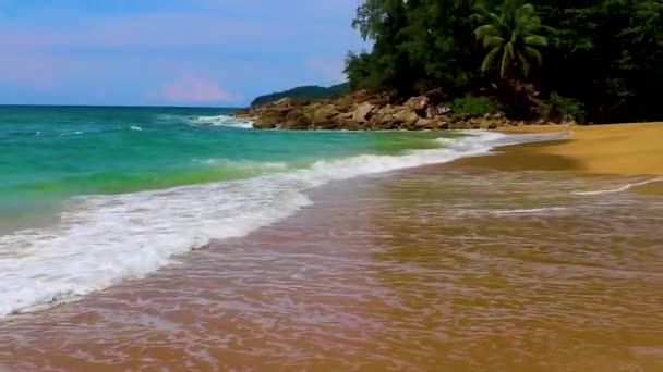 Gyönyörű Csodálatos Csodálatos Titkos Banán Strand Nai Thon Naithon Beach — Stock videók