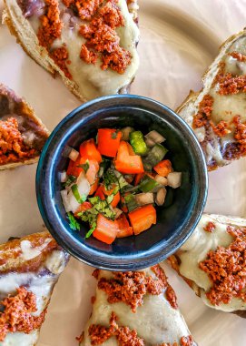 Meksika kahvaltı ekmeği ve Meksika sucuğu Zicatela Puerto Escondido Oaxaca Meksika.