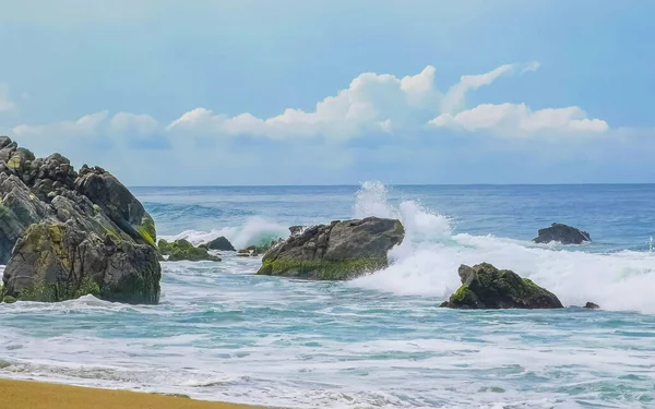 Grandes Olas Surfistas Extremadamente Hermosas Playa Zicatela Puerto Escondido Oaxaca — Foto de Stock