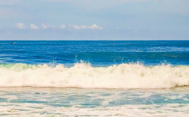 Zicatela Puerto Escondido Oaxaca 'da büyük sörfçü dalgaları..