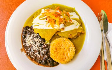 Playa del Carmen Quintana Roo Meksika 'da sebzeli tipik Meksika yemeği..