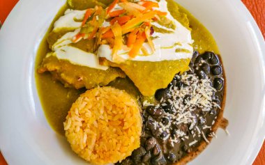 Playa del Carmen Quintana Roo Meksika 'da sebzeli tipik Meksika yemeği..