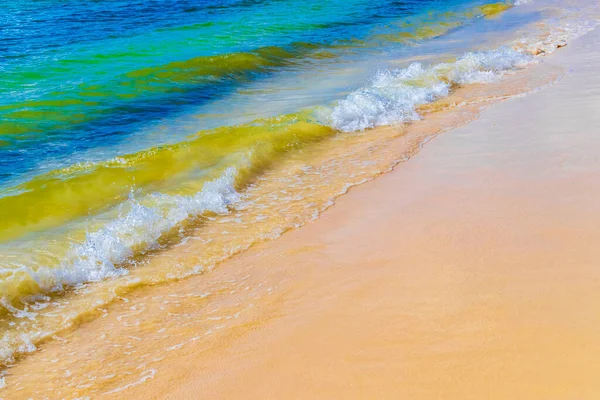 Onde Spiaggia Tropicale Messicana Panorama Paesaggio Mare Caraibico Con Acqua — Foto Stock