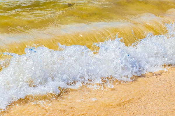 Onde Spiaggia Tropicale Messicana Panorama Paesaggio Mare Caraibico Con Acqua — Foto Stock