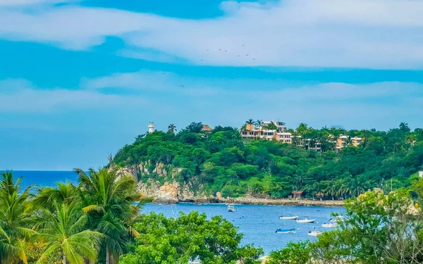 Prachtig Natuurlijk Panoramisch Uitzicht Met Surfer Golven Palmbomen Blauwe Lucht — Stockfoto