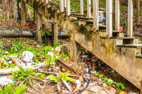 Skräp Smuts Plast Poison Litter Och Föroreningar Stranden Naithon Beach — Stockfoto