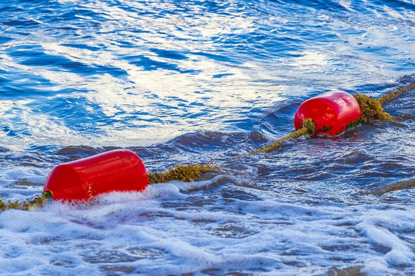 Belle Onde Acqua Blu Turchese Oceano Giallo Rosso Boa Arancione — Foto Stock