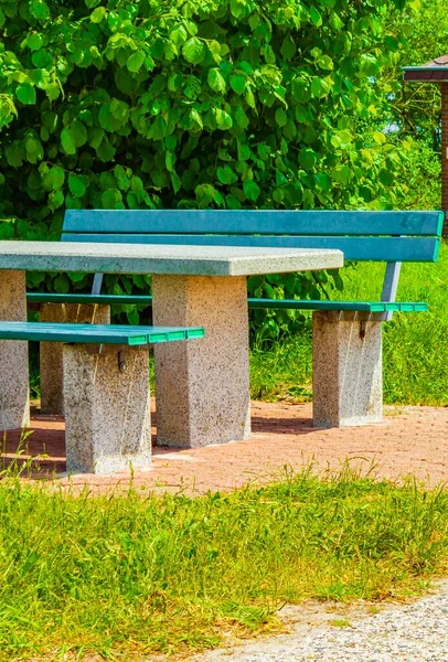 德国下萨克森州自然绿松石公园长椅休息站 — 图库照片