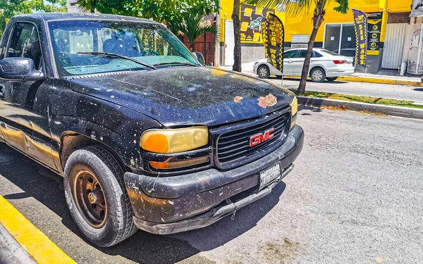 Diverse Meksikanske Pickup Biler 4X4 Terrengbiler Playa Del Carmen Quintana – stockfoto