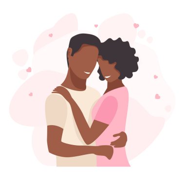 Sonsuza dek mutlu bir çift olacağız. Aşıkların düz vektör çizimi. Sevgililer günün kutlu olsun. Beyaz arkaplan üzerinde izole edilmiş.