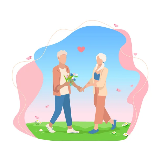 Cute Couple Lovers Hugging Having Fun Flat Vector Illustration Enamored — Stock Vector