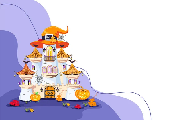 Feliz Fondo Halloween Estilo Dibujos Animados Con Espacio Para Texto — Vector de stock