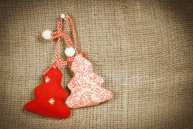 İki Noel süsleri tuval zemin