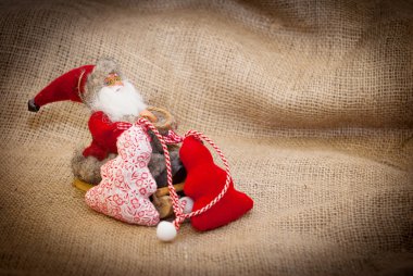 Noel Baba'ya kızak üzerinde kırmızı parlak bachground