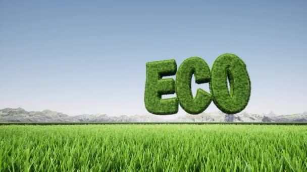 Metin çimen ECO doğa konsepti Sağlık hizmetleri yeşil manzara — Stok video