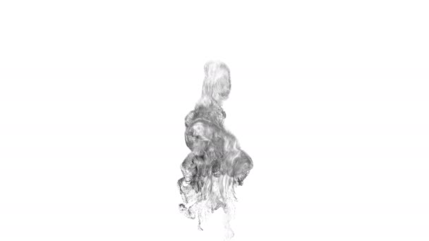 Γκρι σωματίδια σκόνης κινούνται αναταράξεις σε λευκό Concept τέχνη Καπνός υφή — Αρχείο Βίντεο